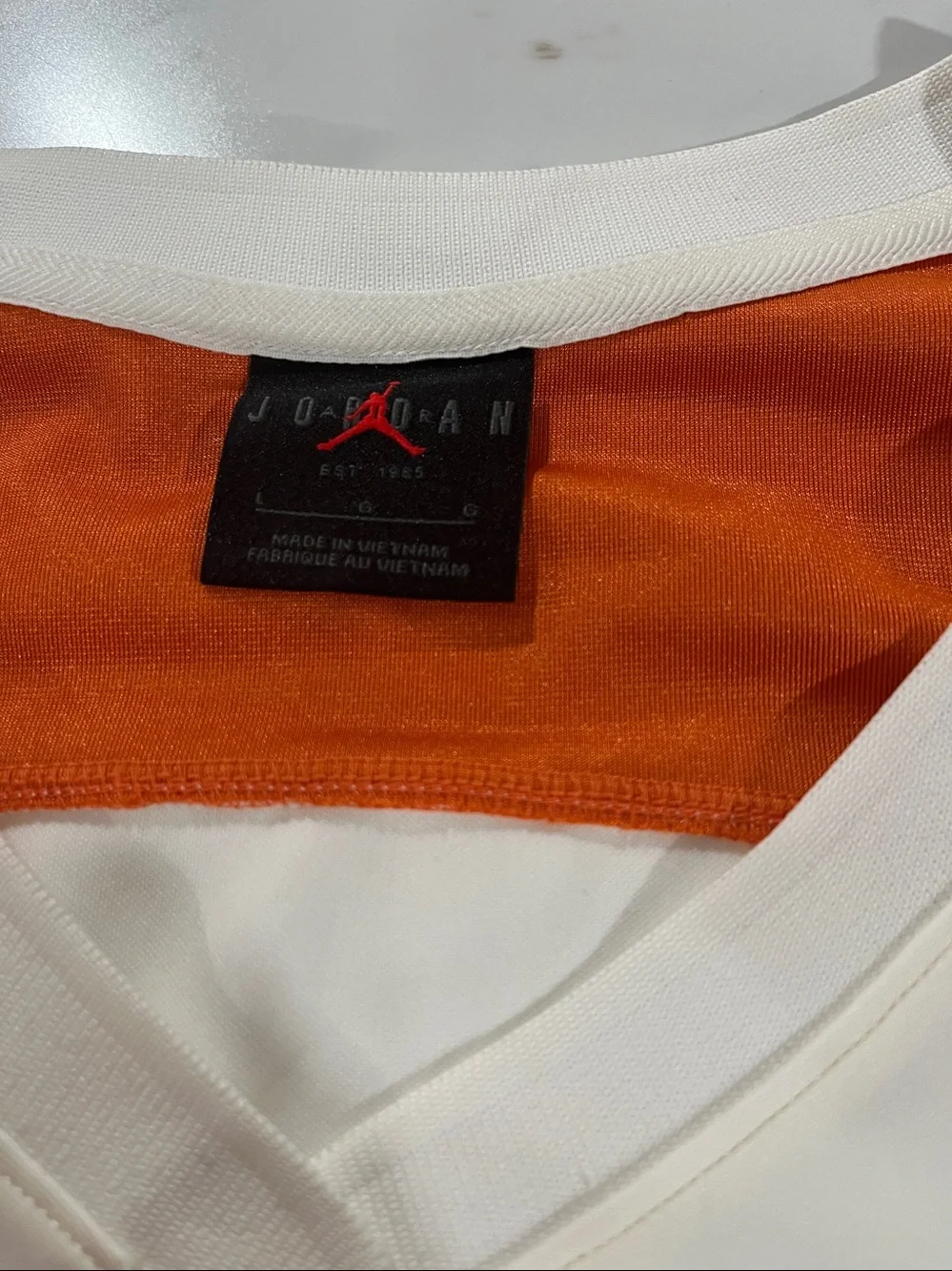Jordan Men’s Cream & Orange '23' Crewneck Pullover jersey 🆕 with out tags